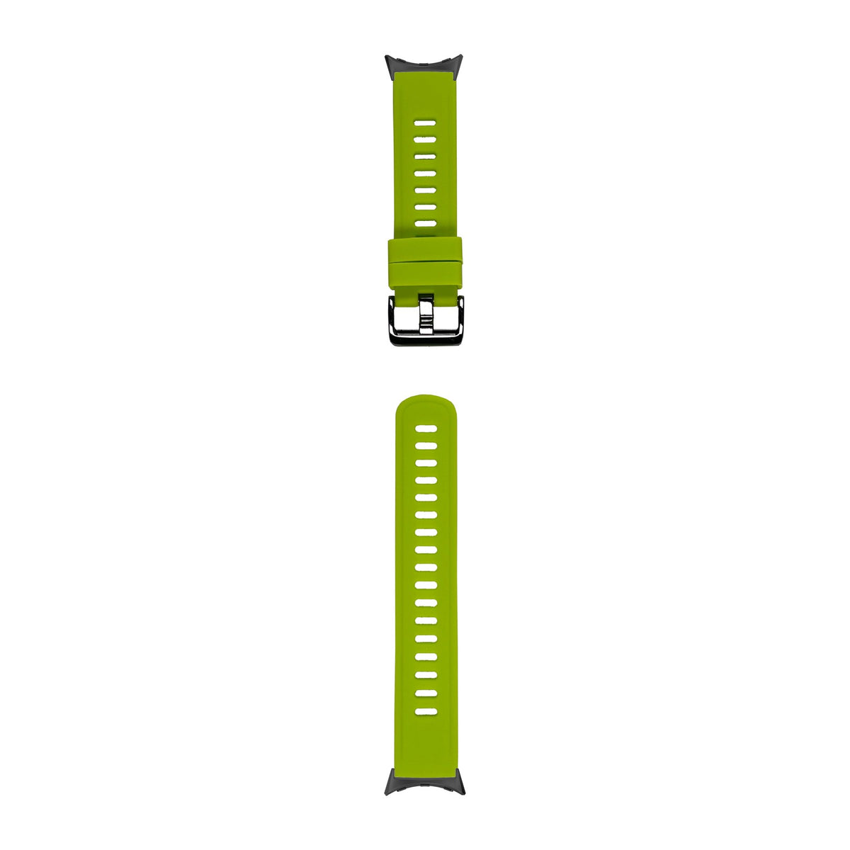 Flexi Silicone 3 Lime Green Black with Black Hardware with Google Pixel Spring Bar Adapters - Wear Any 20mm Strap! for Pixel Watch 3-5 45mm