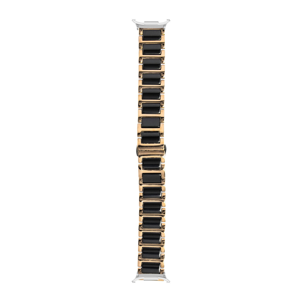 Ceramic Bracelet - Rose Gold / Black Silver with Strap Adapter for Galaxy Watch 8-9/Ultra