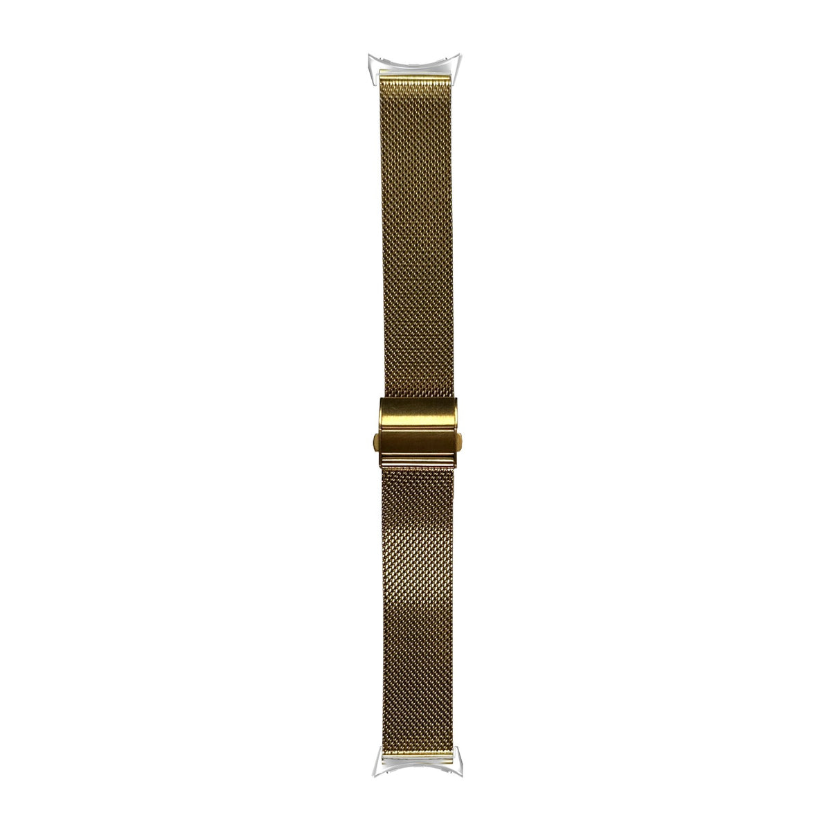 Milanese Gold Silver with Clasp with Google Pixel Spring Bar Adapters - Wear Any 20mm Strap! for Pixel Watch 3-5 45mm
