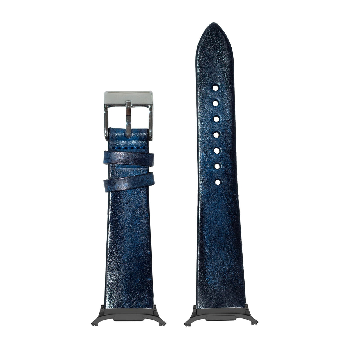 Vintage Leather - Smoked Navy Blue for the Galaxy Watch 8, 9 and Ultra with adapter fitted