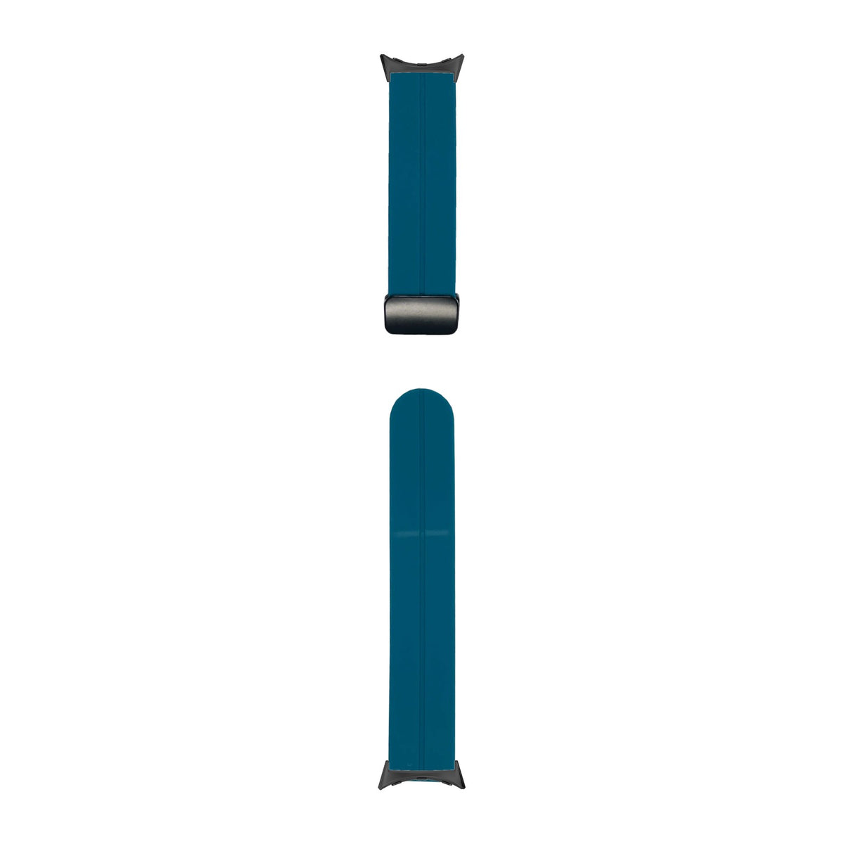 Silicone Aqua Black with Magnetic Clasp with Google Pixel Spring Bar Adapters - Wear Any 20mm Strap! for Pixel Watch 1-5 41mm