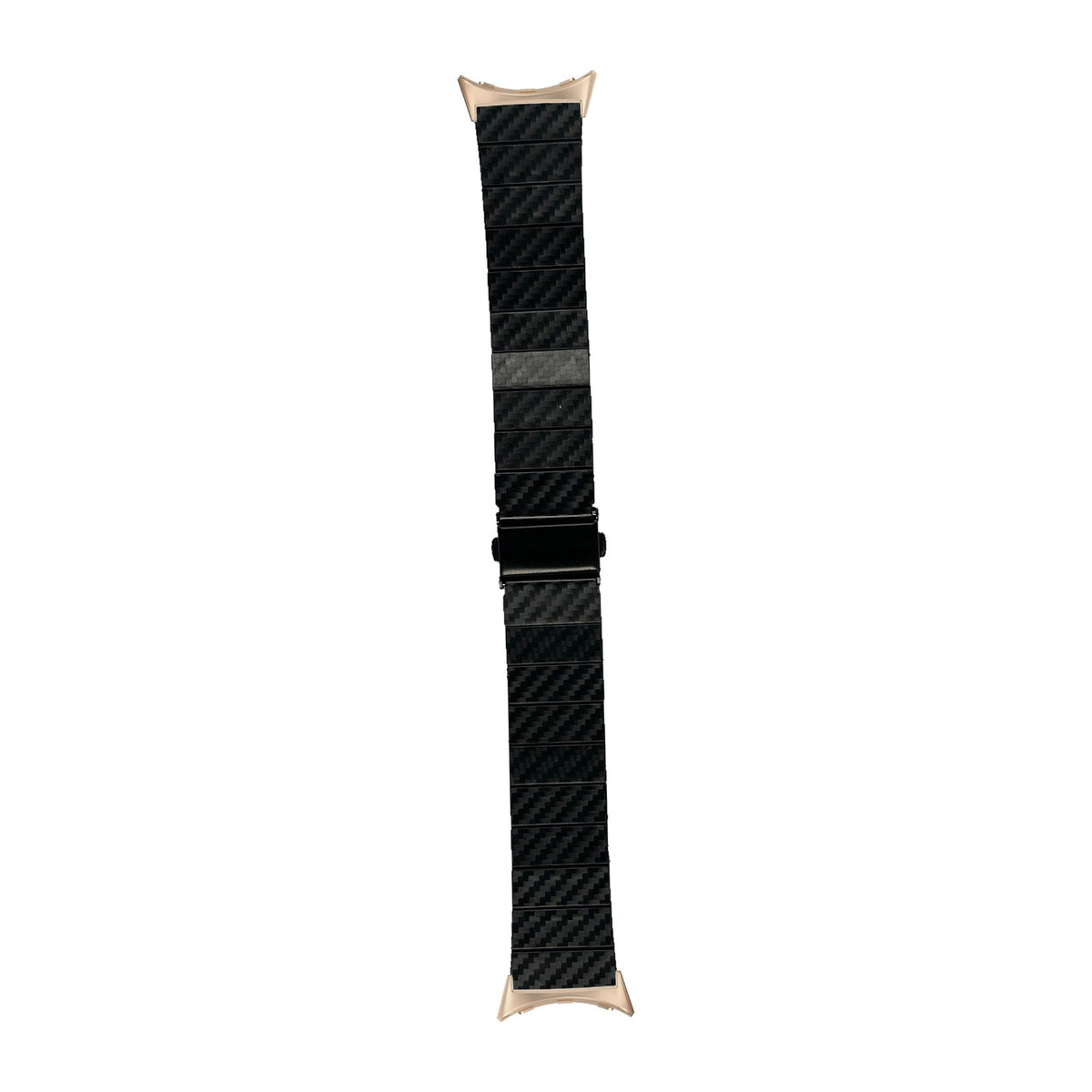 Carbon Fibre Bracelet - Black Rose Gold with Google Pixel Spring Bar Adapters - Wear Any 20mm Strap! for Pixel Watch 1-5 41mm