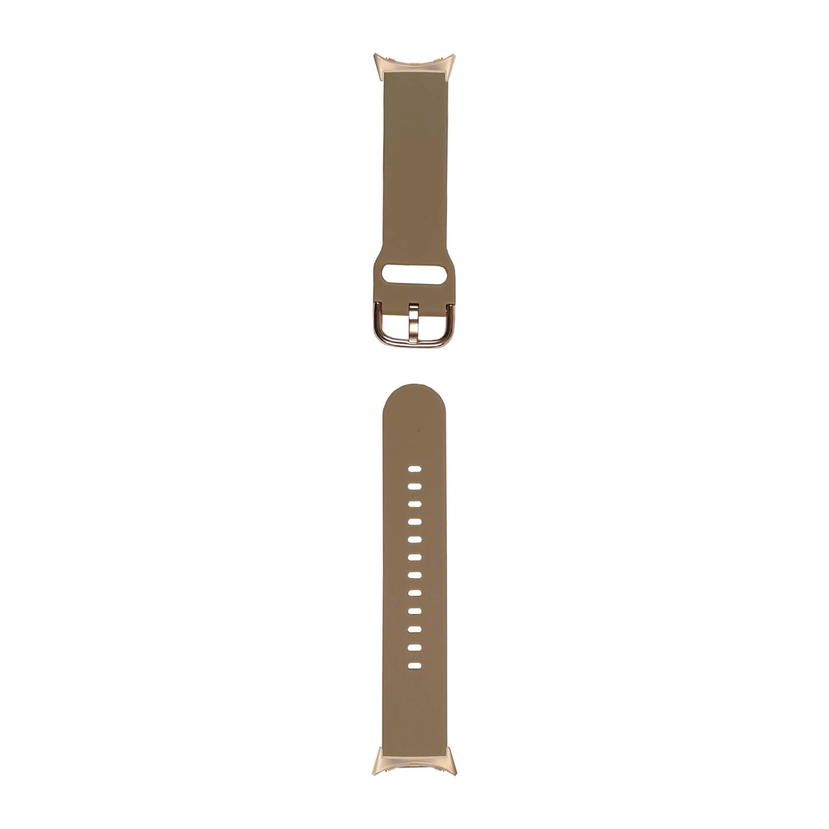 Flexi Silicone 6 Khaki Rose Gold with Google Pixel Spring Bar Adapters - Wear Any 20mm Strap! for Pixel Watch 3-5 45mm