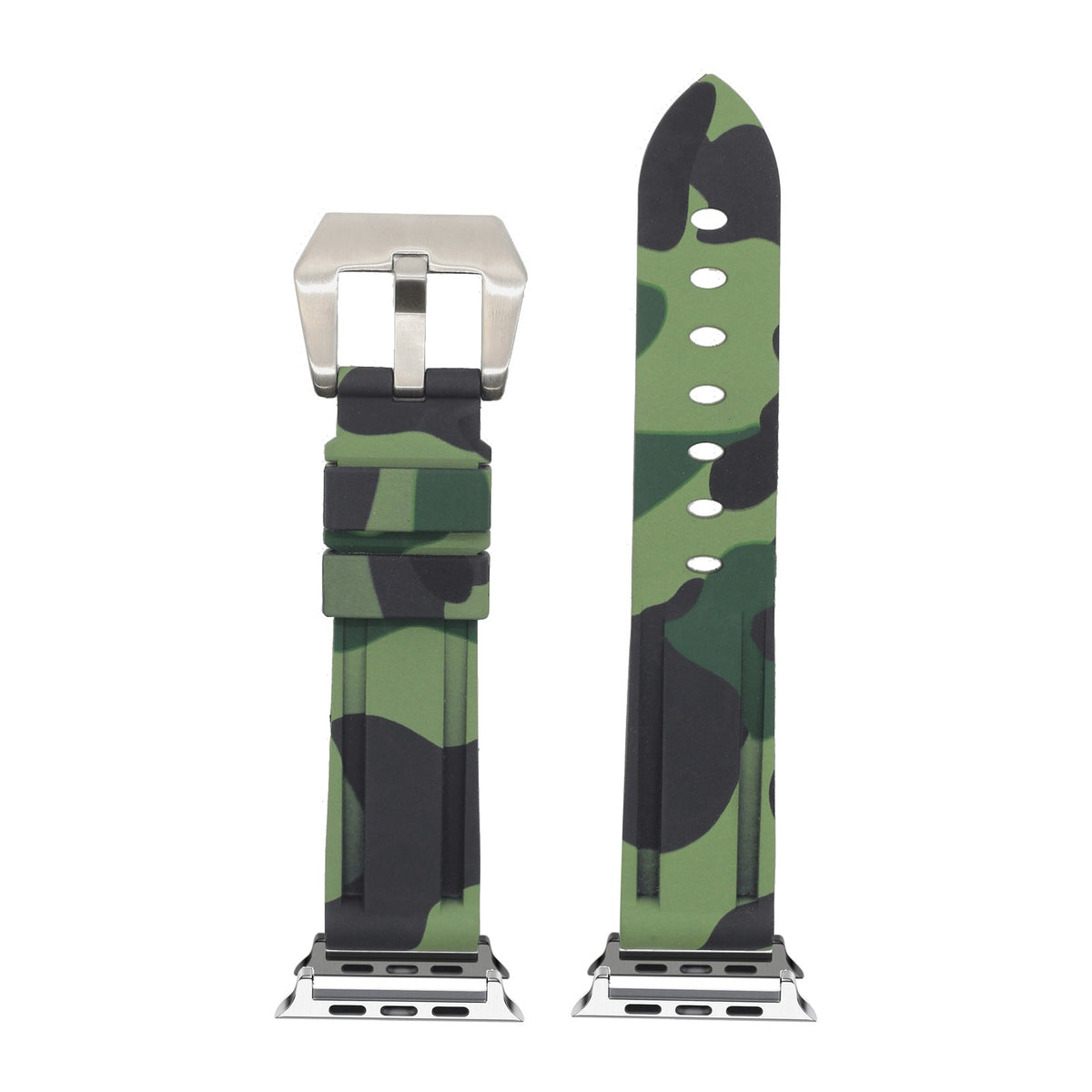 Camo Flexi Rubber - Green Starlight with Connecters - Spring Bar Type for Apple Watch