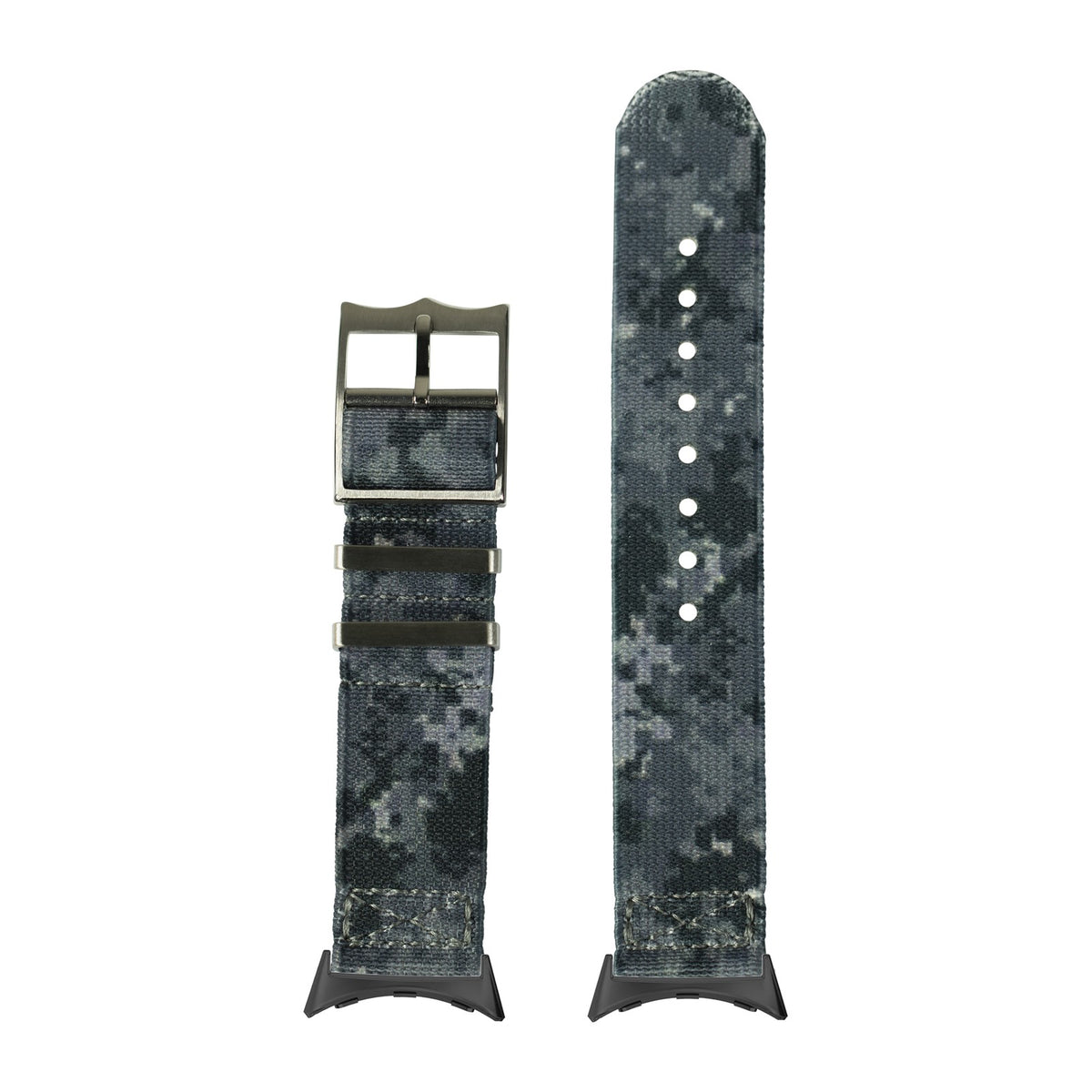 ElastoFlex - Digital Camo Black with Google Pixel Spring Bar Adapters - Wear Any 20mm Strap! for Pixel Watch 3-5 45mm