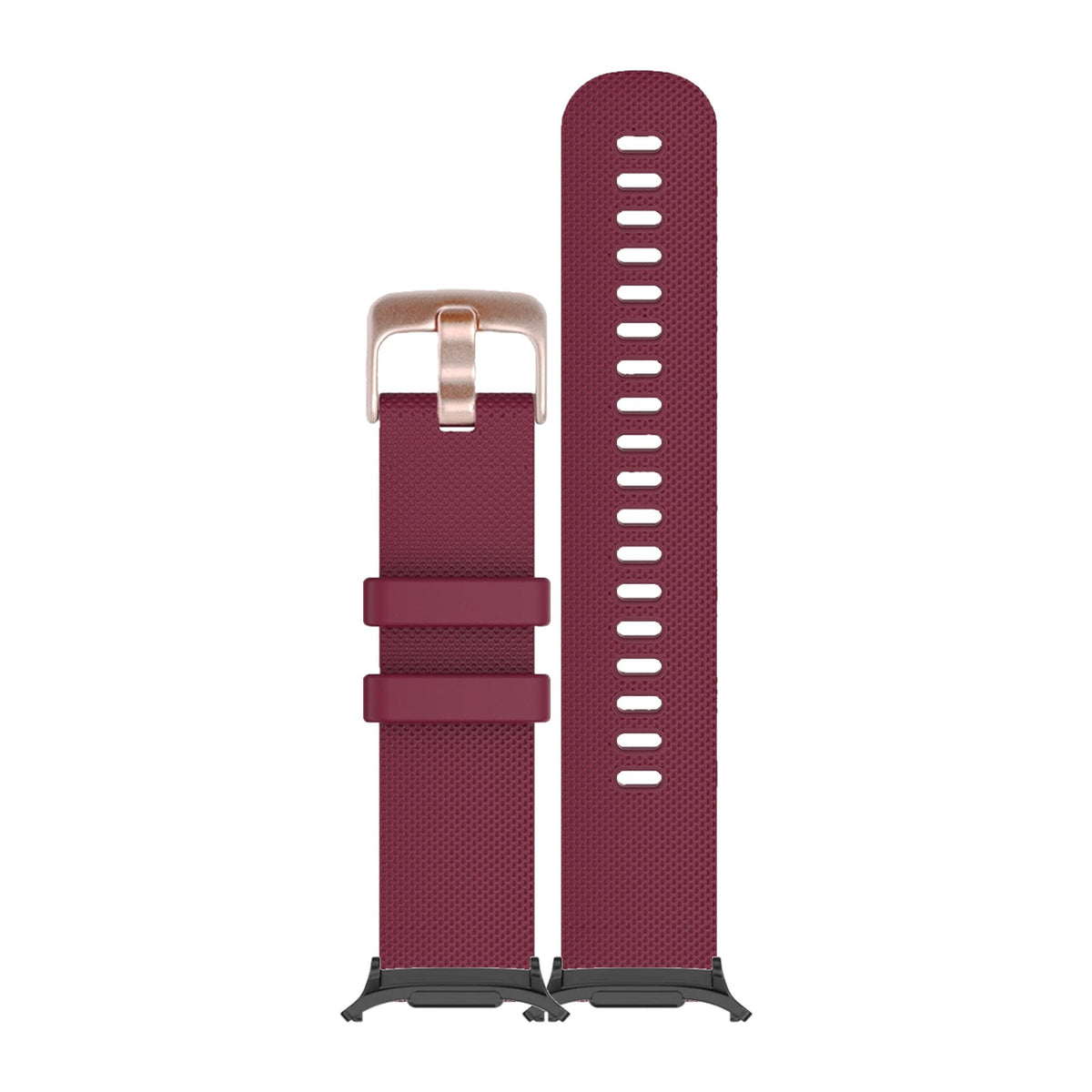 Classic Silicone Burgundy Red Black with Strap Adapter for Galaxy Watch 8-9/Ultra