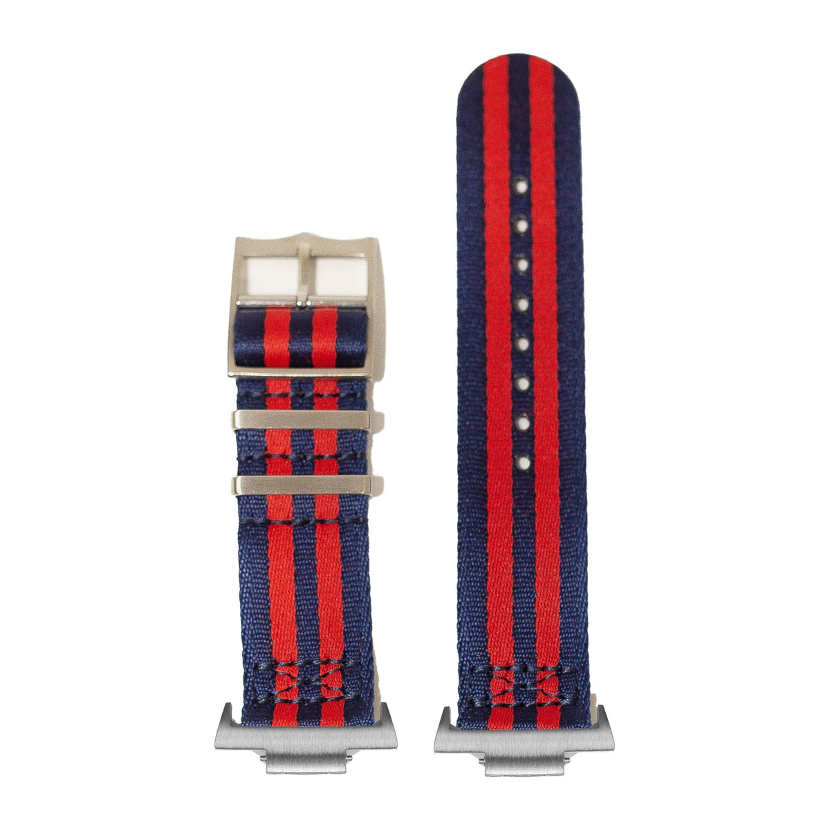 Ultra Militex - Navy Blue / Red Silver with Strap Adapter for Tissot PRX 40