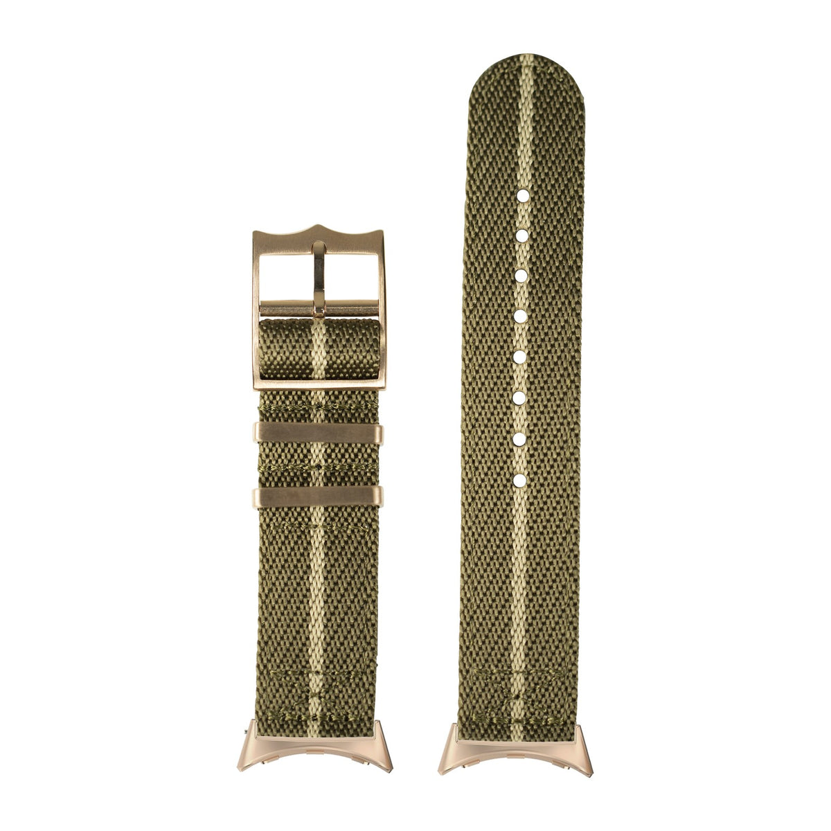Cross Militex - Olive Green / Wheat Rose Gold with Google Pixel Spring Bar Adapters - Wear Any 20mm Strap! for Pixel Watch 1-5 41mm