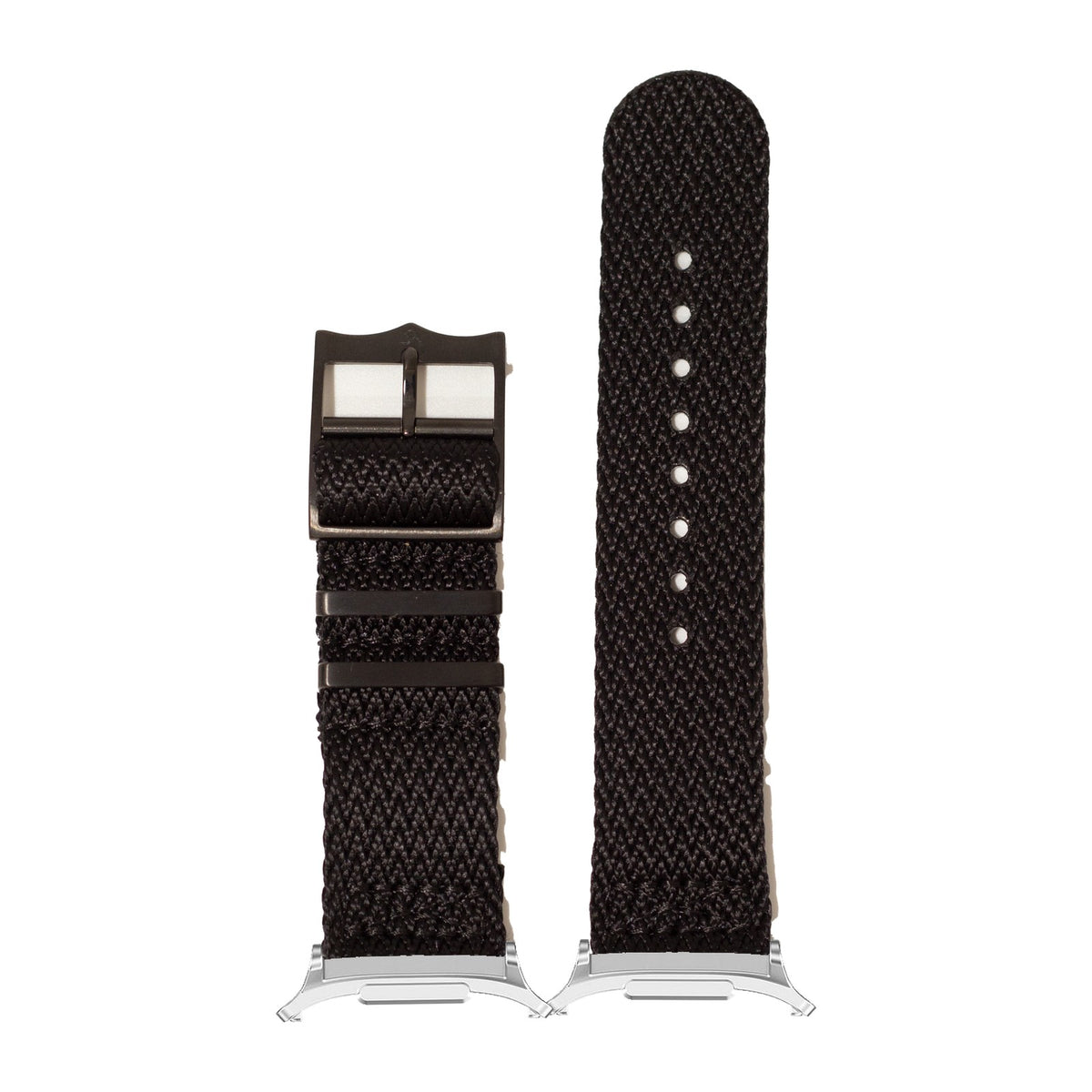 Sharktooth Militex - Stealth Black [Black Hardware] Silver with Strap Adapter for Galaxy Watch 8-9/Ultra