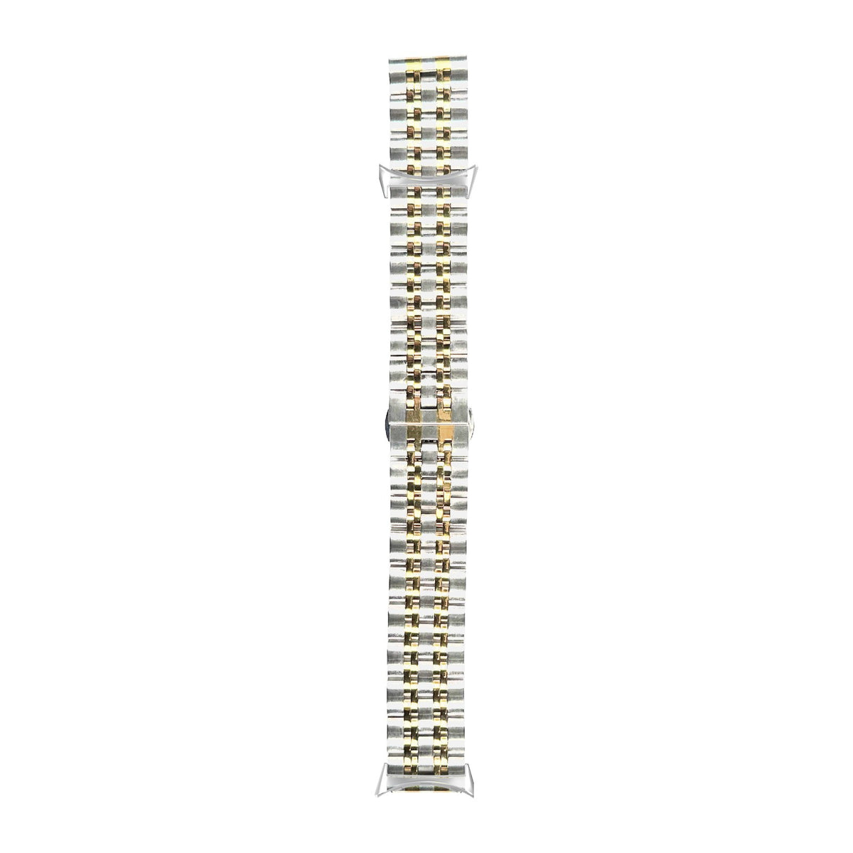 Steel Bracelet (Silver/Gold) - Deployment Clasp 2 Silver with Google Pixel Spring Bar Adapters - Wear Any 20mm Strap! for Pixel Watch 3-5 45mm
