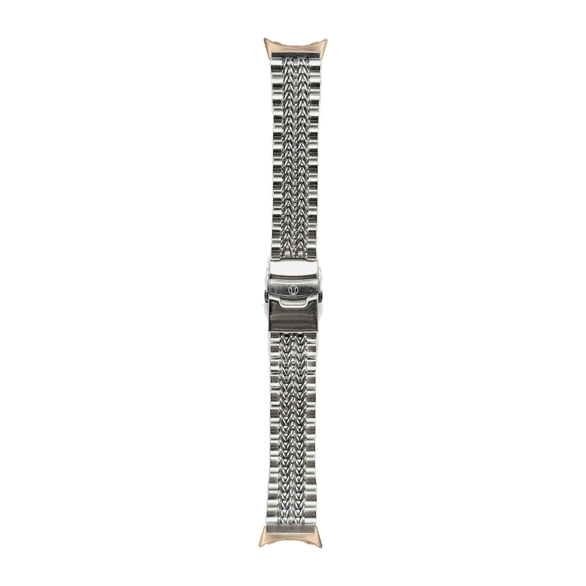 Razor-Wire Straight End Bracelet (20/22mm) Rose Gold with Google Pixel Spring Bar Adapters - Wear Any 20mm Strap! for Pixel Watch 1-5 41mm