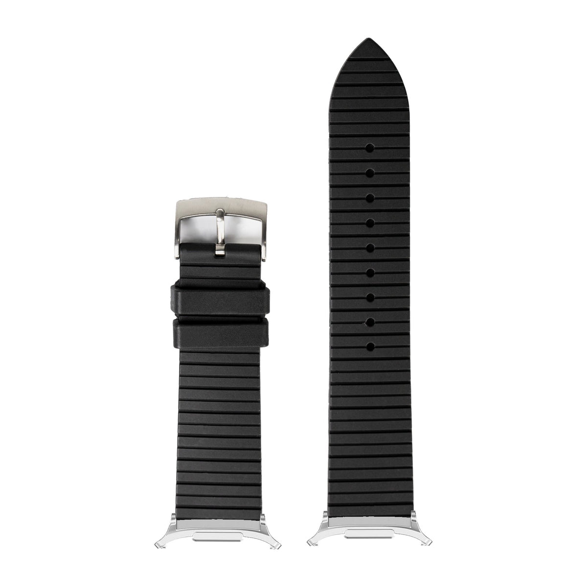King Panelarc FKM Rubber - Black Silver with Strap Adapter for Galaxy Watch 8-9/Ultra