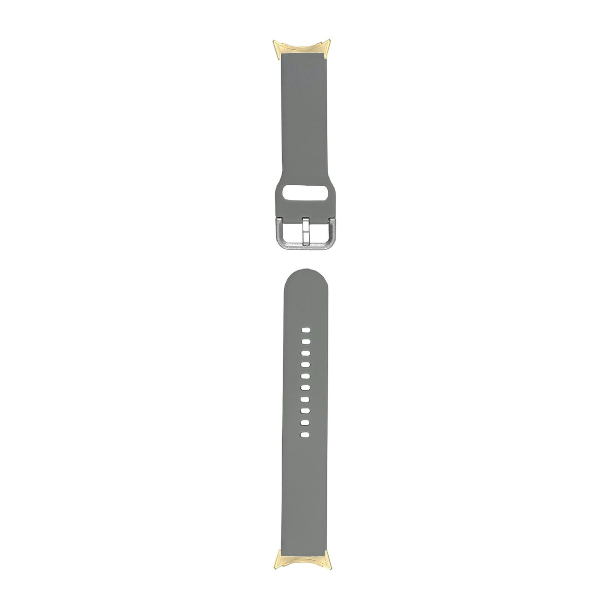 Flexi Silicone 6 Grey Gold with Google Pixel Spring Bar Adapters - Wear Any 20mm Strap! for Pixel Watch 1-5 41mm