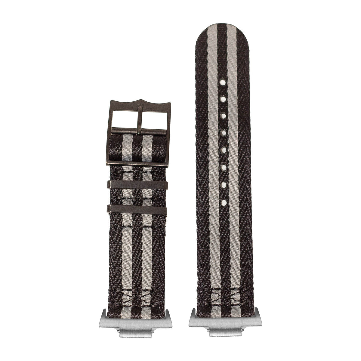 Ultra Militex - Stealth Bond (Black/Grey) [Black Hardware] Silver with Strap Adapter for Tissot PRX 40