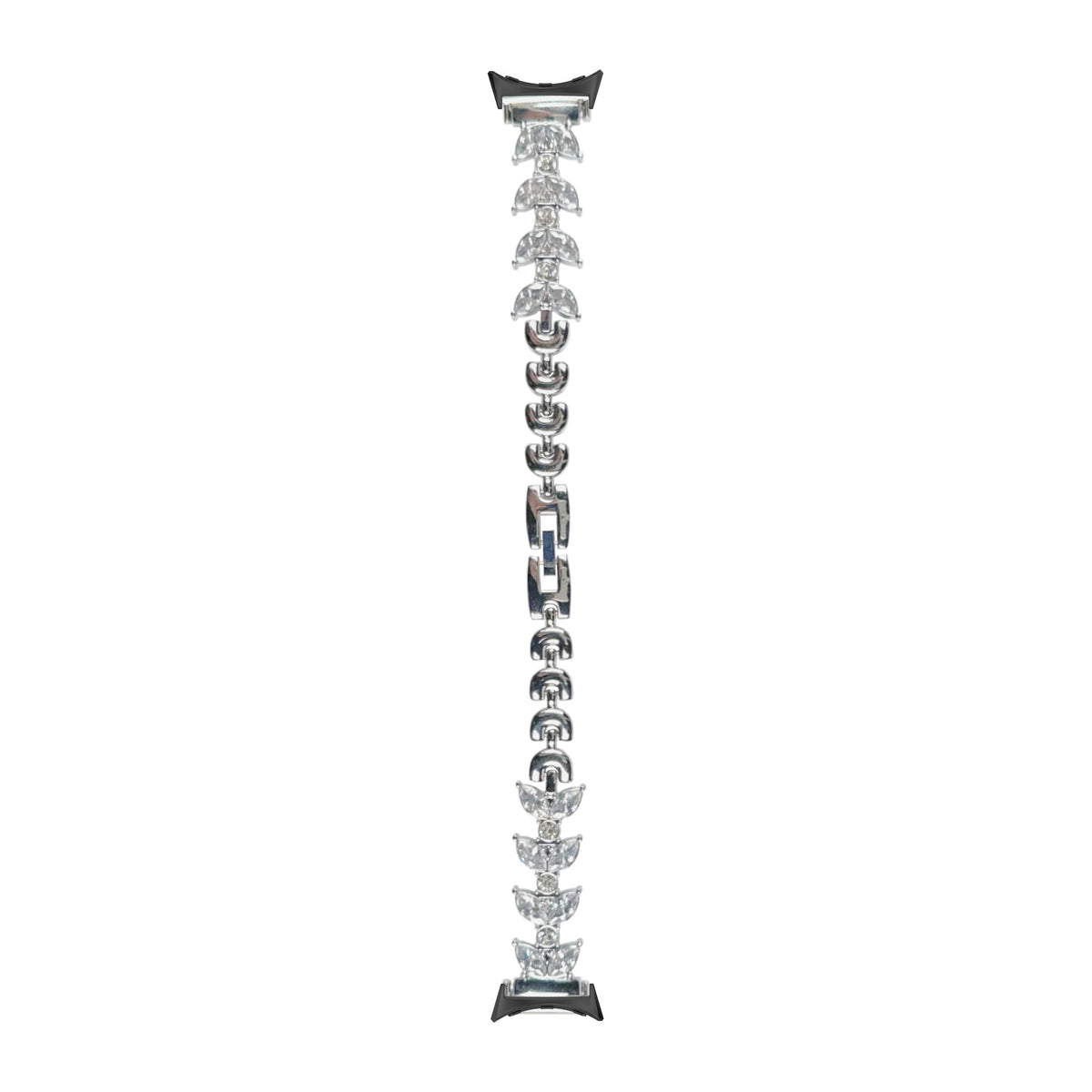 Pearce Bracelet Silver Black with Google Pixel Spring Bar Adapters - Wear Any 20mm Strap! for Pixel Watch 3-5 45mm