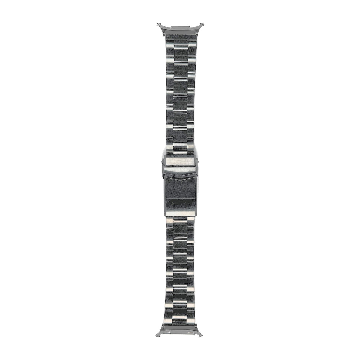 Black Super-O Steel Bracelet Grey with V-Clasp with DLC Coating with Strap Adapter for Galaxy Watch 8-9/Ultra