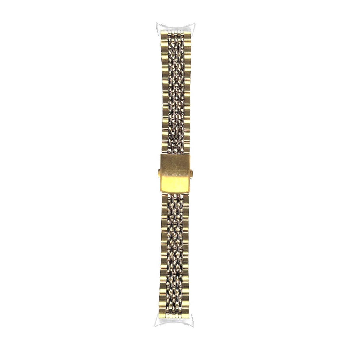 Steel Bracelet - Beads of Rice Gold Silver with Google Pixel Spring Bar Adapters - Wear Any 20mm Strap! for Pixel Watch 3-5 45mm