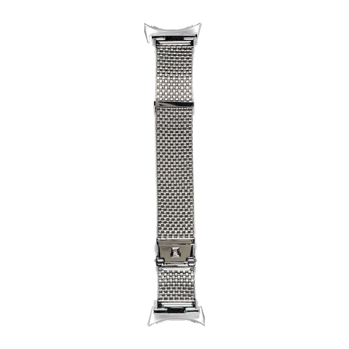 Wide Version Komfit "JB" Mesh Watch Bracelet Silver with Straight Ends with Google Pixel Spring Bar Adapters - Wear Any 20mm Strap! for Pixel Watch 1-5 41mm