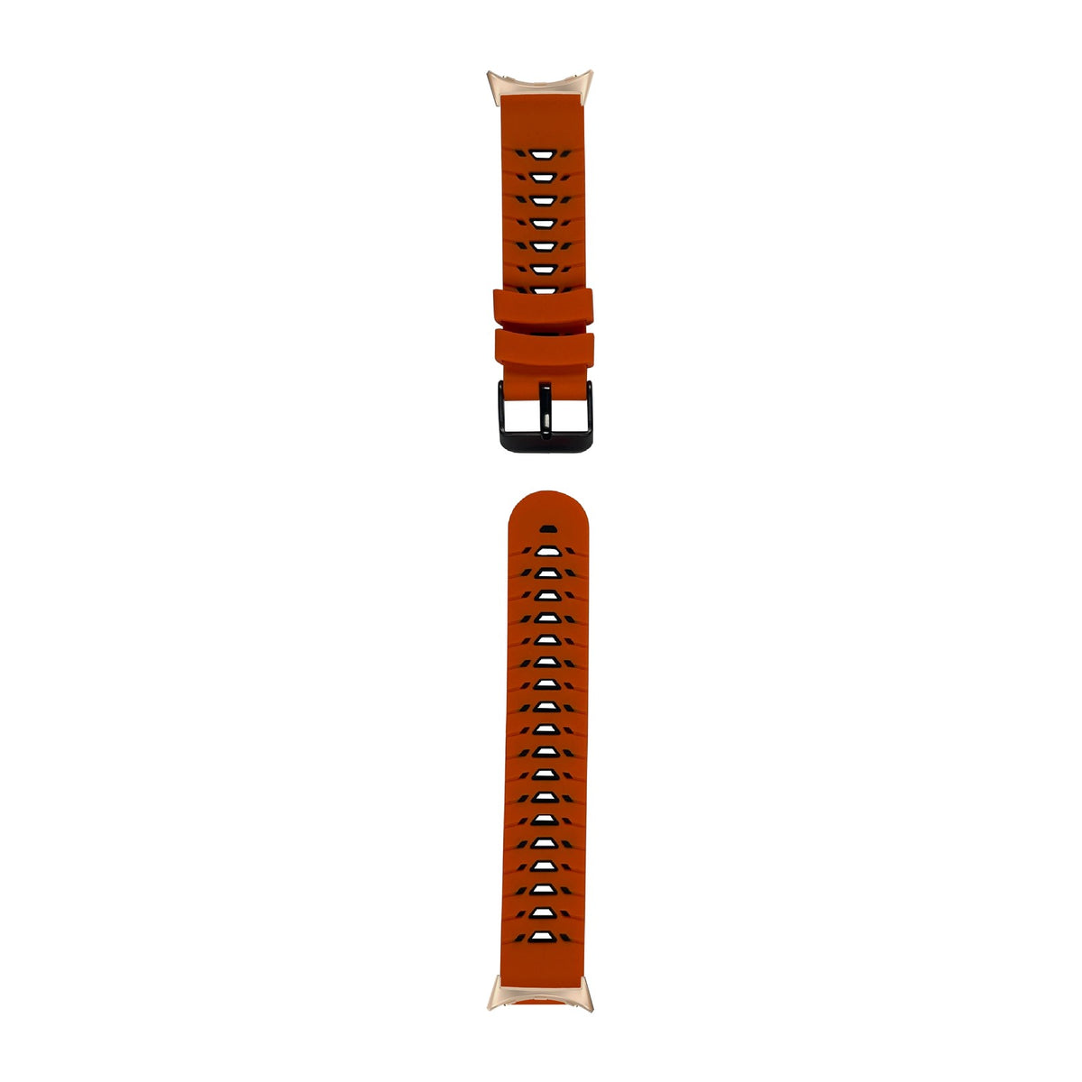 Flexi Silicone - Armour Orange Rose Gold with Google Pixel Spring Bar Adapters - Wear Any 20mm Strap! for Pixel Watch 1-5 41mm
