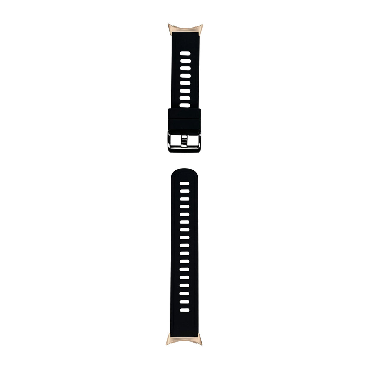 Flexi Silicone 3 Black Rose Gold with Black Hardware with Google Pixel Spring Bar Adapters - Wear Any 20mm Strap! for Pixel Watch 1-5 41mm