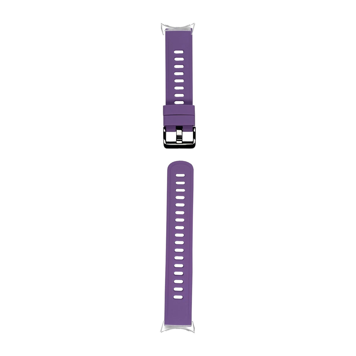 Flexi Silicone 3 Purple Silver with Black Hardware with Google Pixel Spring Bar Adapters - Wear Any 20mm Strap! for Pixel Watch 1-5 41mm