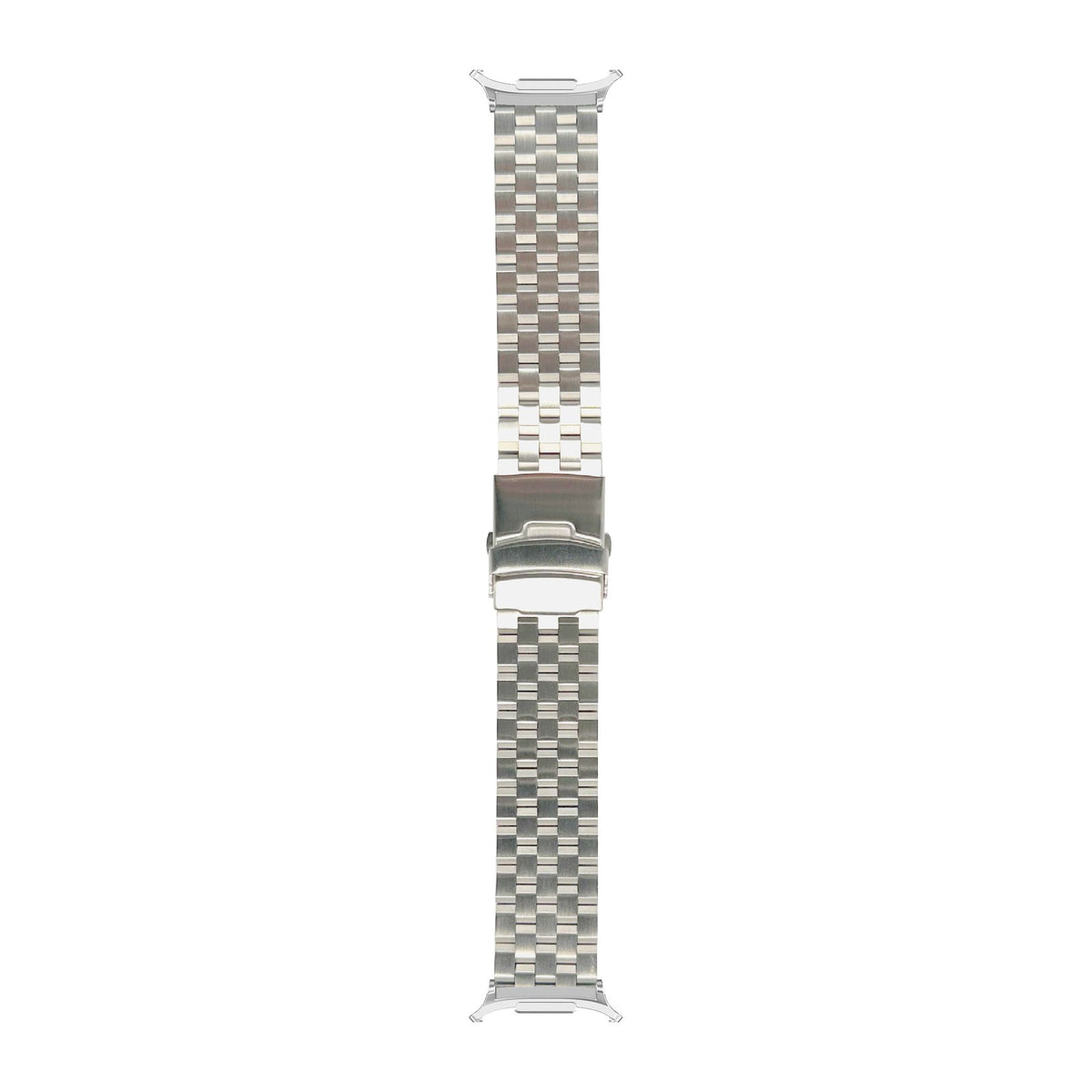 Engineer Bracelet - Folding Deployant Clasp - Silver Silver with Strap Adapter for Galaxy Watch 8-9/Ultra