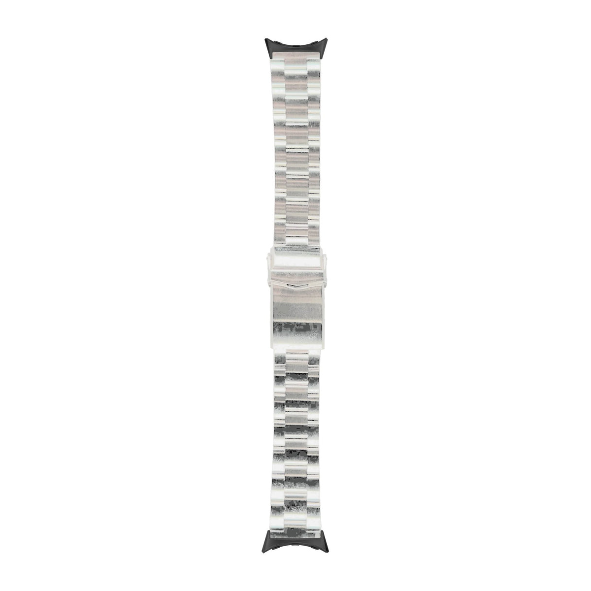 Super-O Steel Bracelet Black with V-Clasp with Google Pixel Spring Bar Adapters - Wear Any 20mm Strap! for Pixel Watch 3-5 45mm