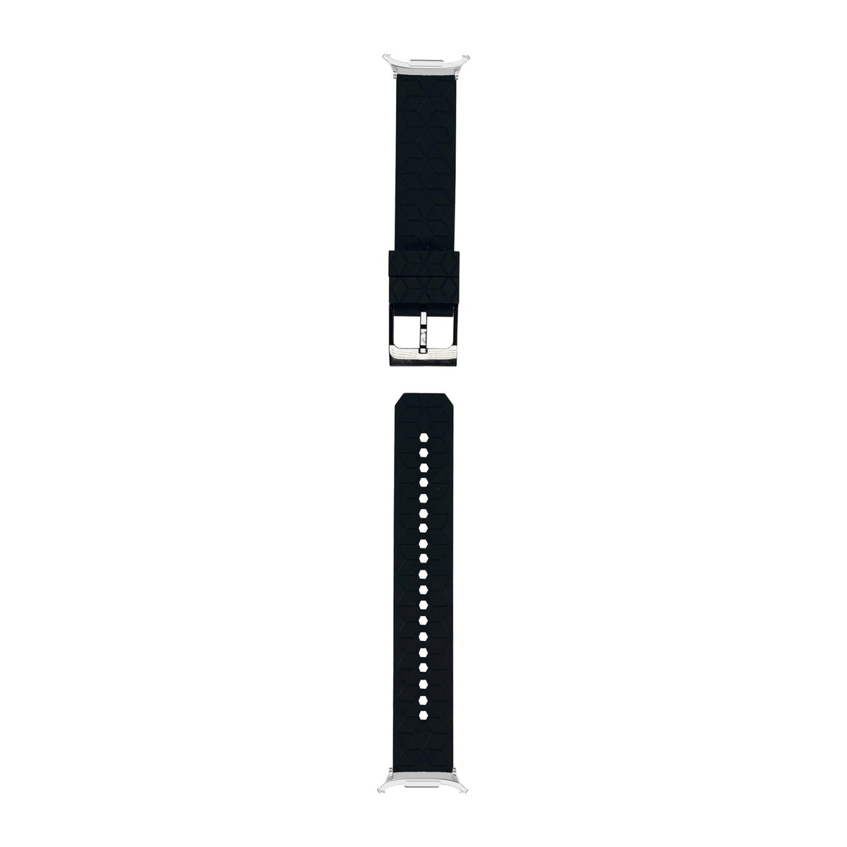 Prism Silicone [Black Hardware] Black Silver with Strap Adapter for Galaxy Watch 8-9/Ultra