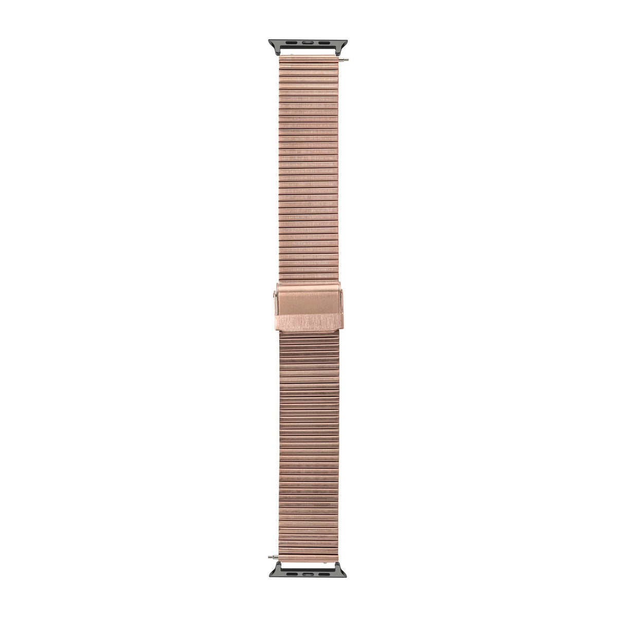 Flat-Link Micro-Adjustable Bracelet Rose Gold Black with Connecters - Spring Bar Type for Apple Watch