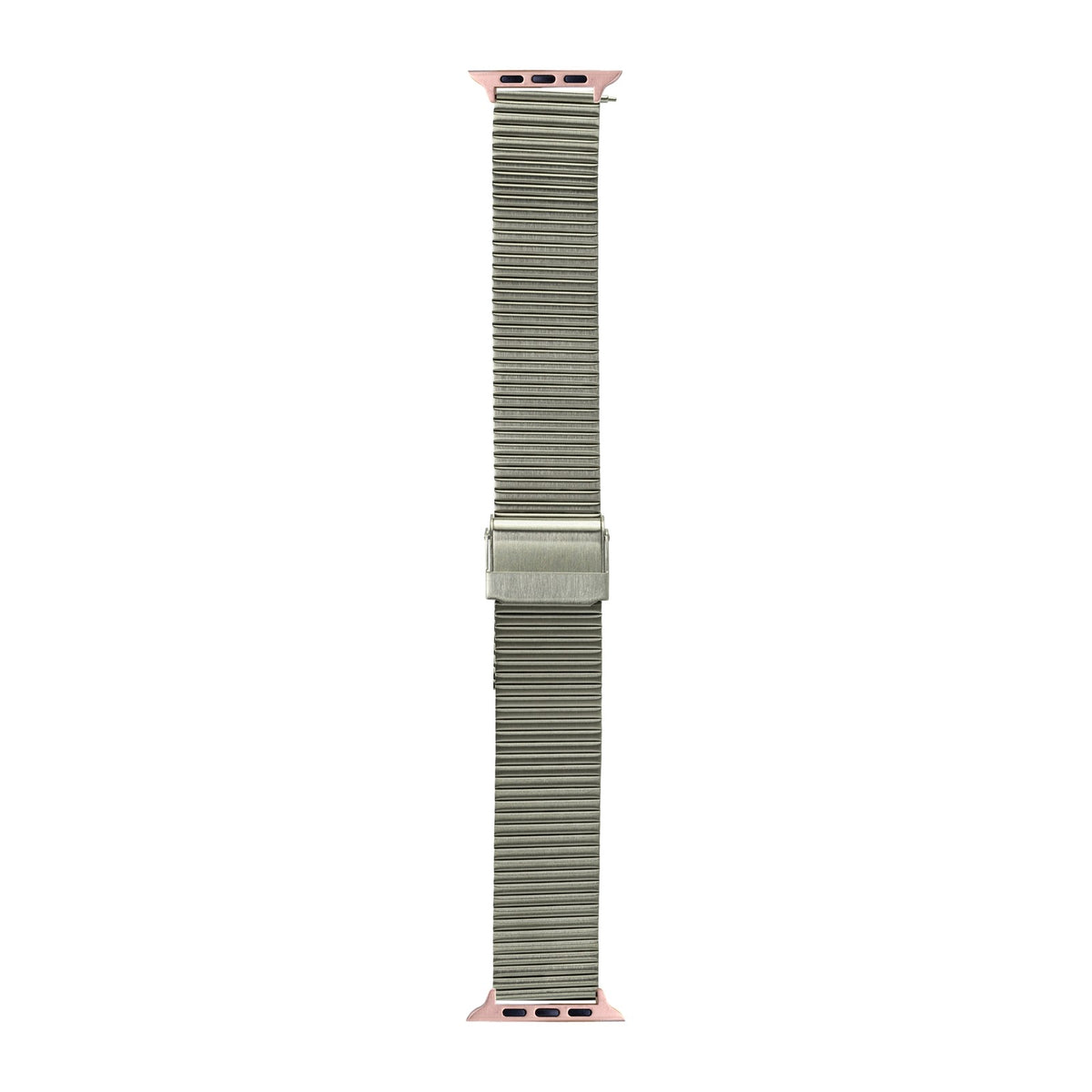Flat-Link Micro-Adjustable Bracelet Silver Rose Gold with Connecters - Spring Bar Type for Apple Watch
