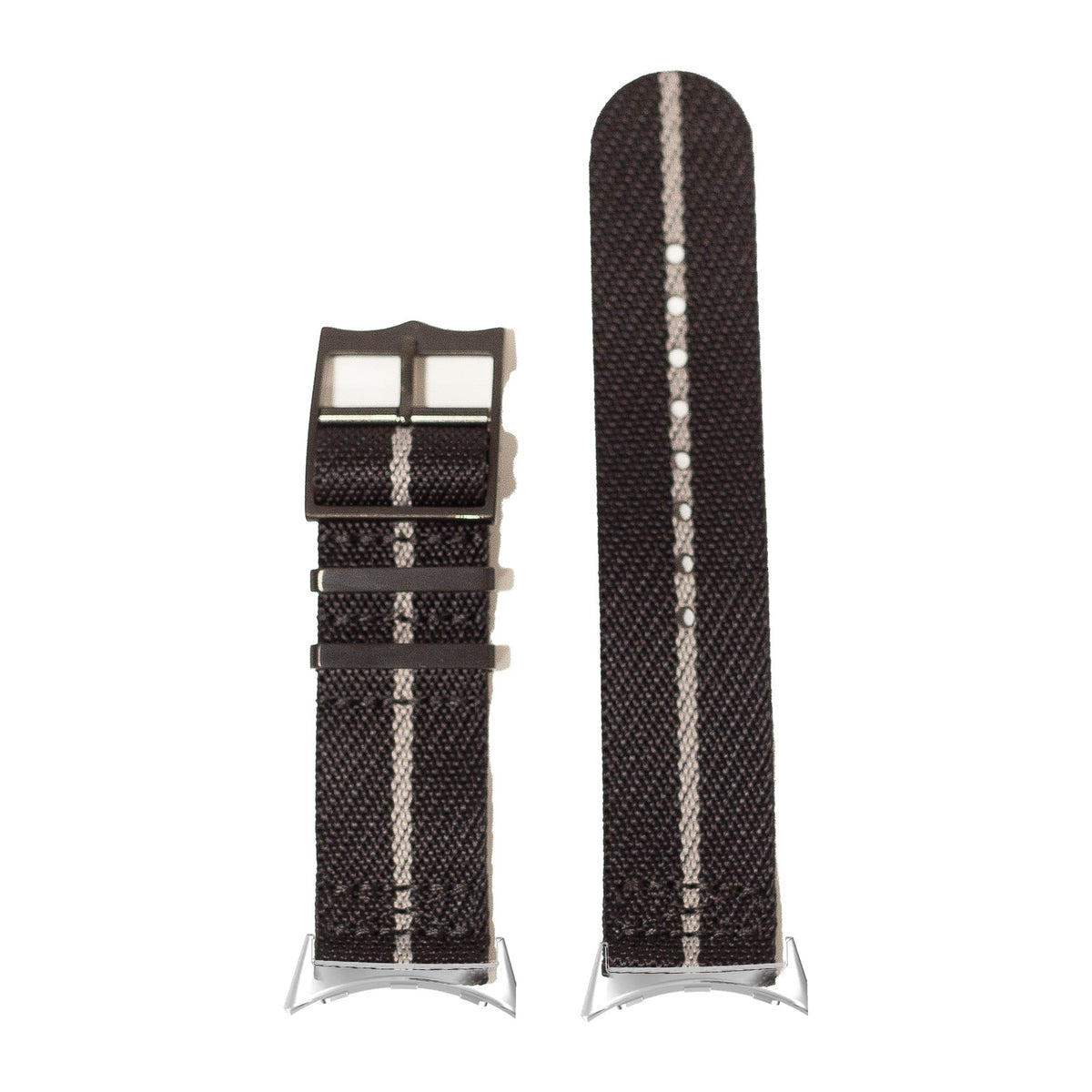 Cross Militex - Stealth Black / Grey [Black Hardware] Silver with Google Pixel Spring Bar Adapters - Wear Any 20mm Strap! for Pixel Watch 3-5 45mm
