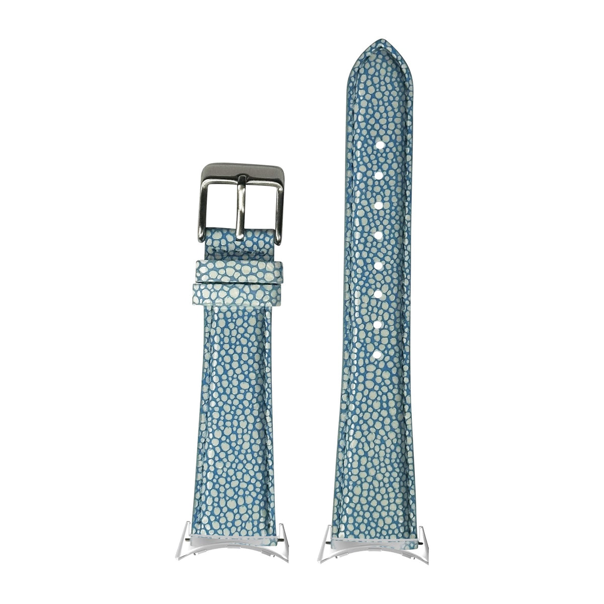Faux Stingray - Blue Silver with Google Pixel Spring Bar Adapters - Wear Any 20mm Strap! for Pixel Watch 1-5 41mm