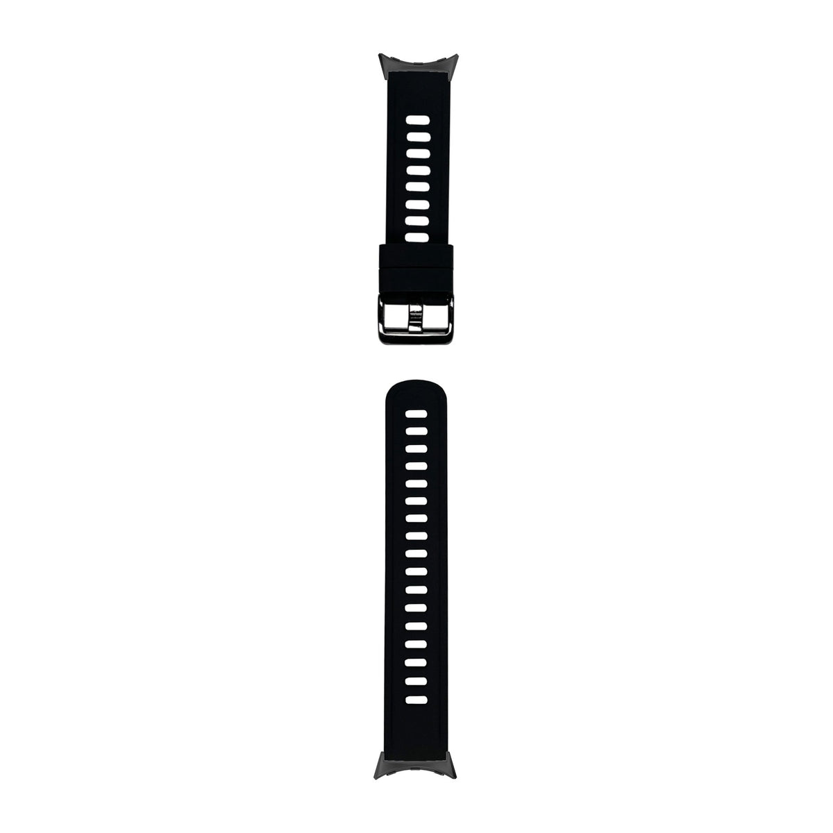 Flexi Silicone 3 Black Black with Black Hardware with Google Pixel Spring Bar Adapters - Wear Any 20mm Strap! for Pixel Watch 1-5 41mm