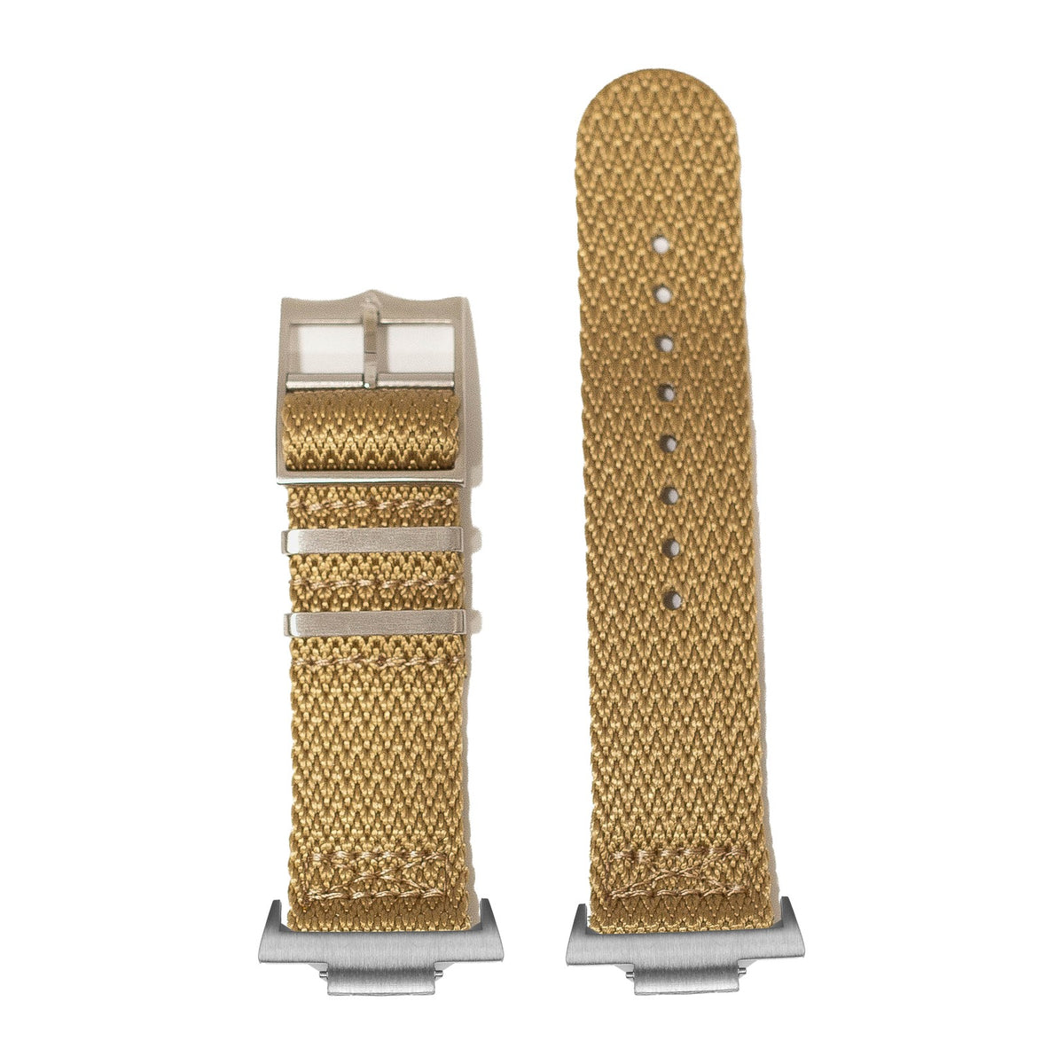 Sharktooth Militex - Wheat Silver with Strap Adapter for Tissot PRX 40