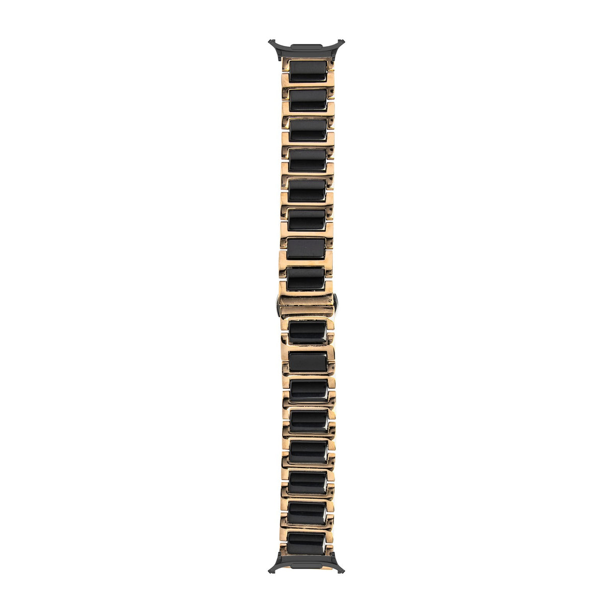 Ceramic Bracelet - Rose Gold / Black Black with Strap Adapter for Galaxy Watch 8-9/Ultra
