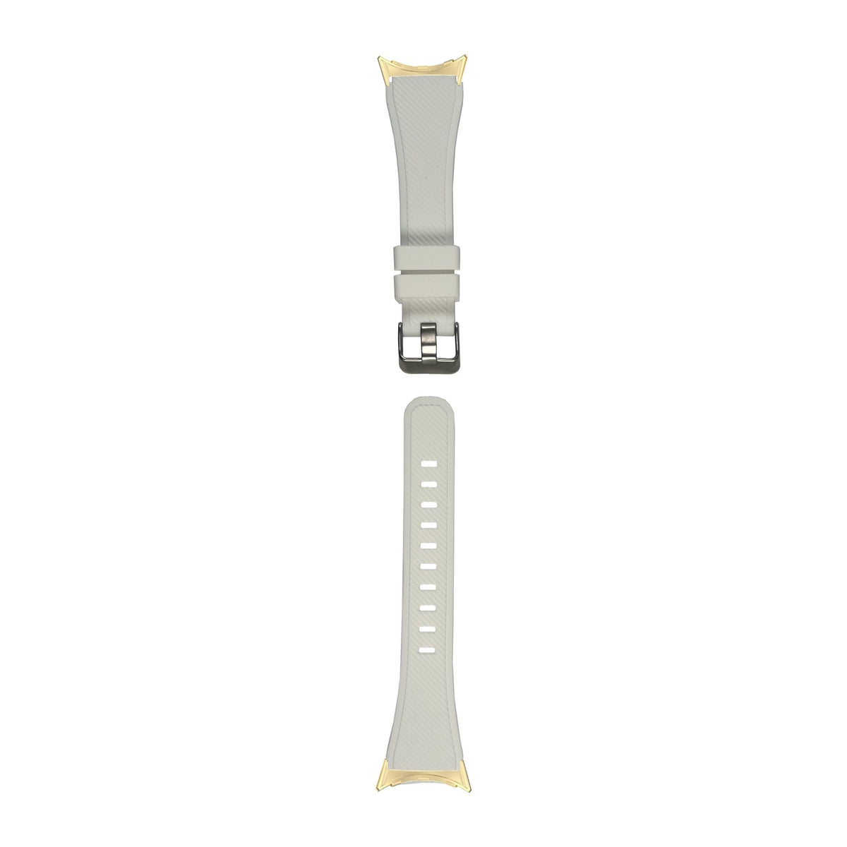 Flexi Silicone White Gold with Google Pixel Spring Bar Adapters - Wear Any 20mm Strap! for Pixel Watch 3-5 45mm