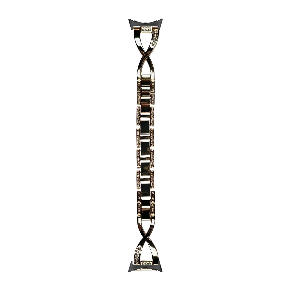 Helix Bracelet Gold Black with Google Pixel Spring Bar Adapters - Wear Any 20mm Strap! for Pixel Watch 3-5 45mm