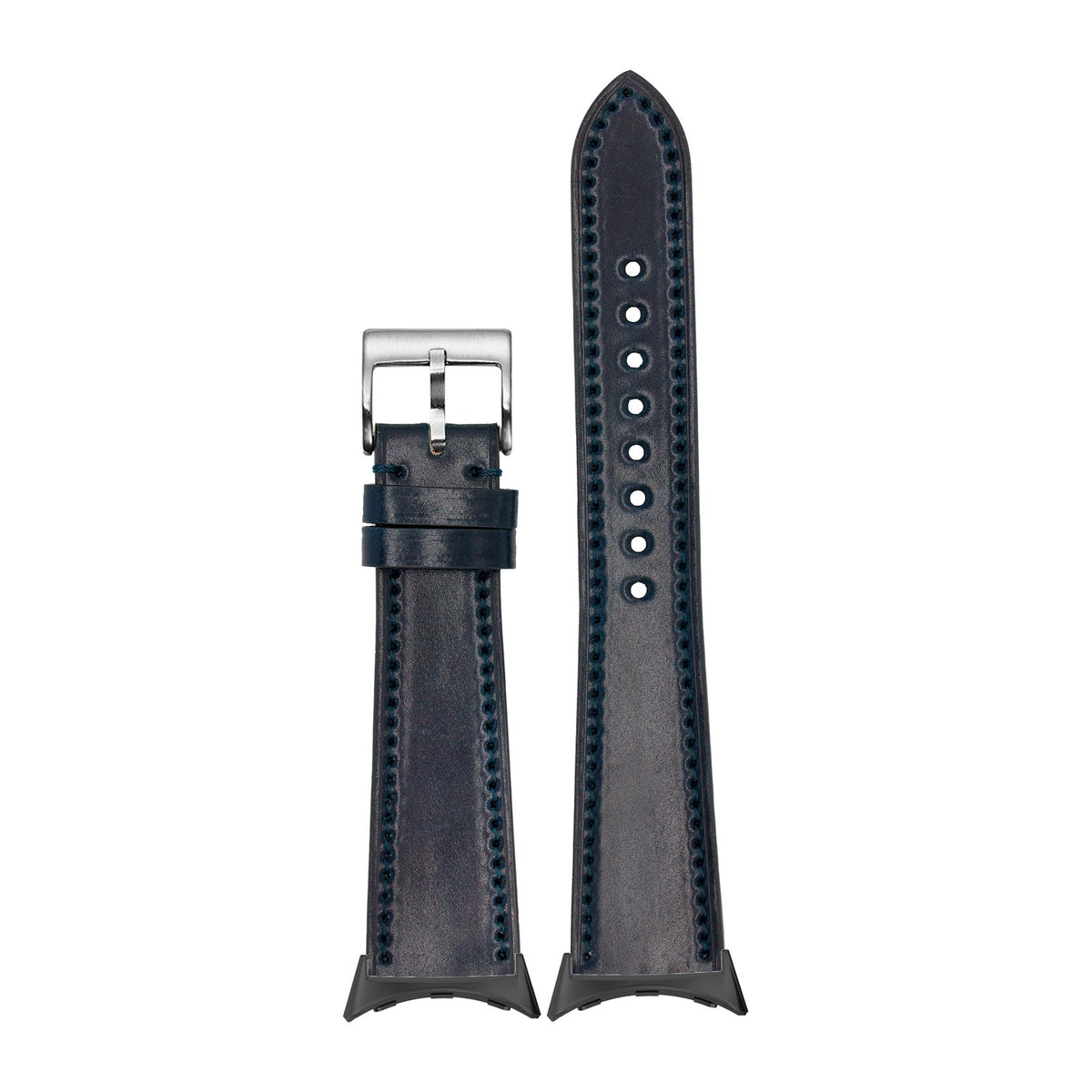 Horween Shell Cordovan - Navy Blue with Google Pixel Spring Bar Adapters - Wear Any 20mm Strap! for Pixel Watch 1-5 41mm