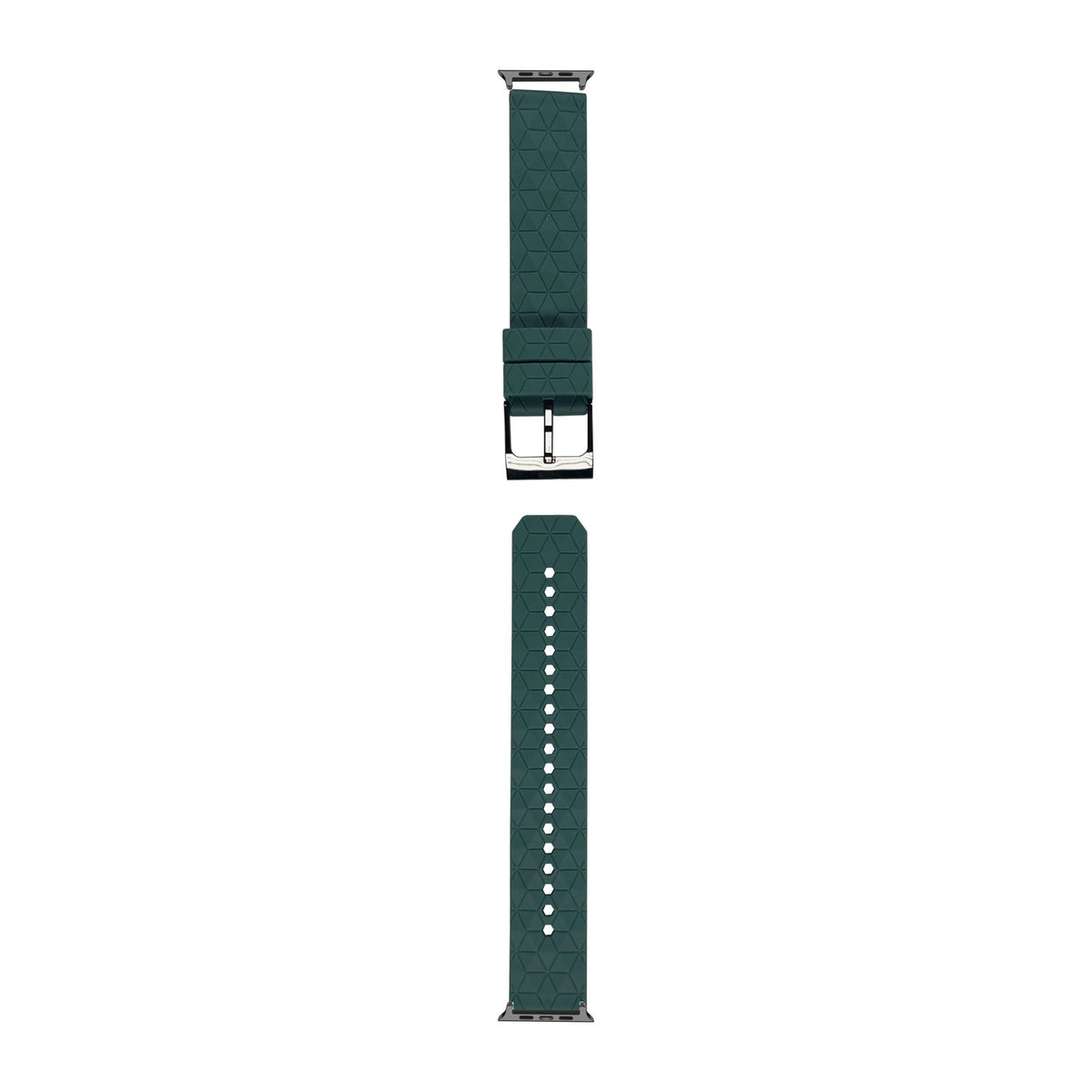 Prism Silicone [Black Hardware] Slate Black with Connecters - Spring Bar Type for Apple Watch