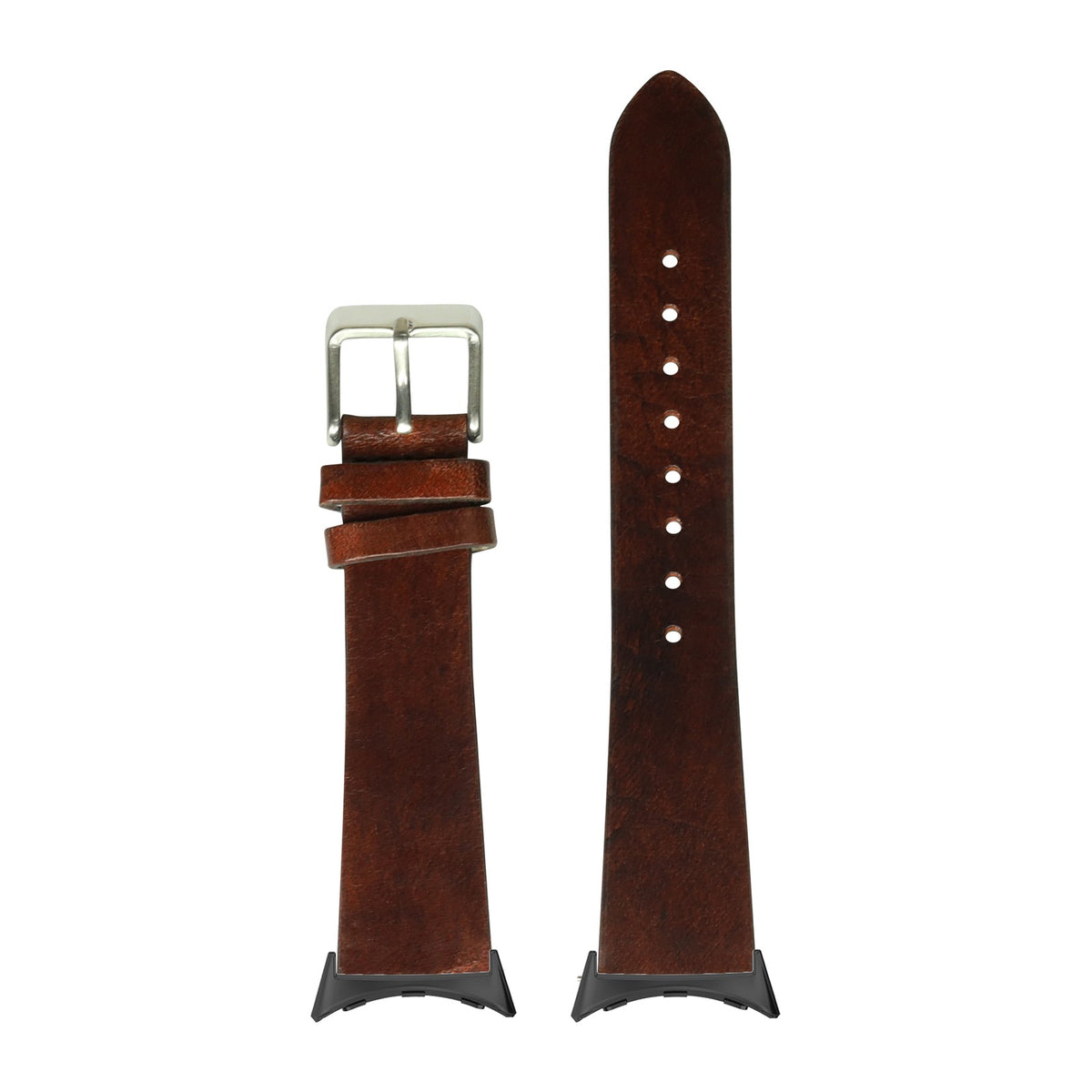 Vintage Leather - Smoked Dark Brown Black with Google Pixel Spring Bar Adapters - Wear Any 20mm Strap! for Pixel Watch 1-5 41mm