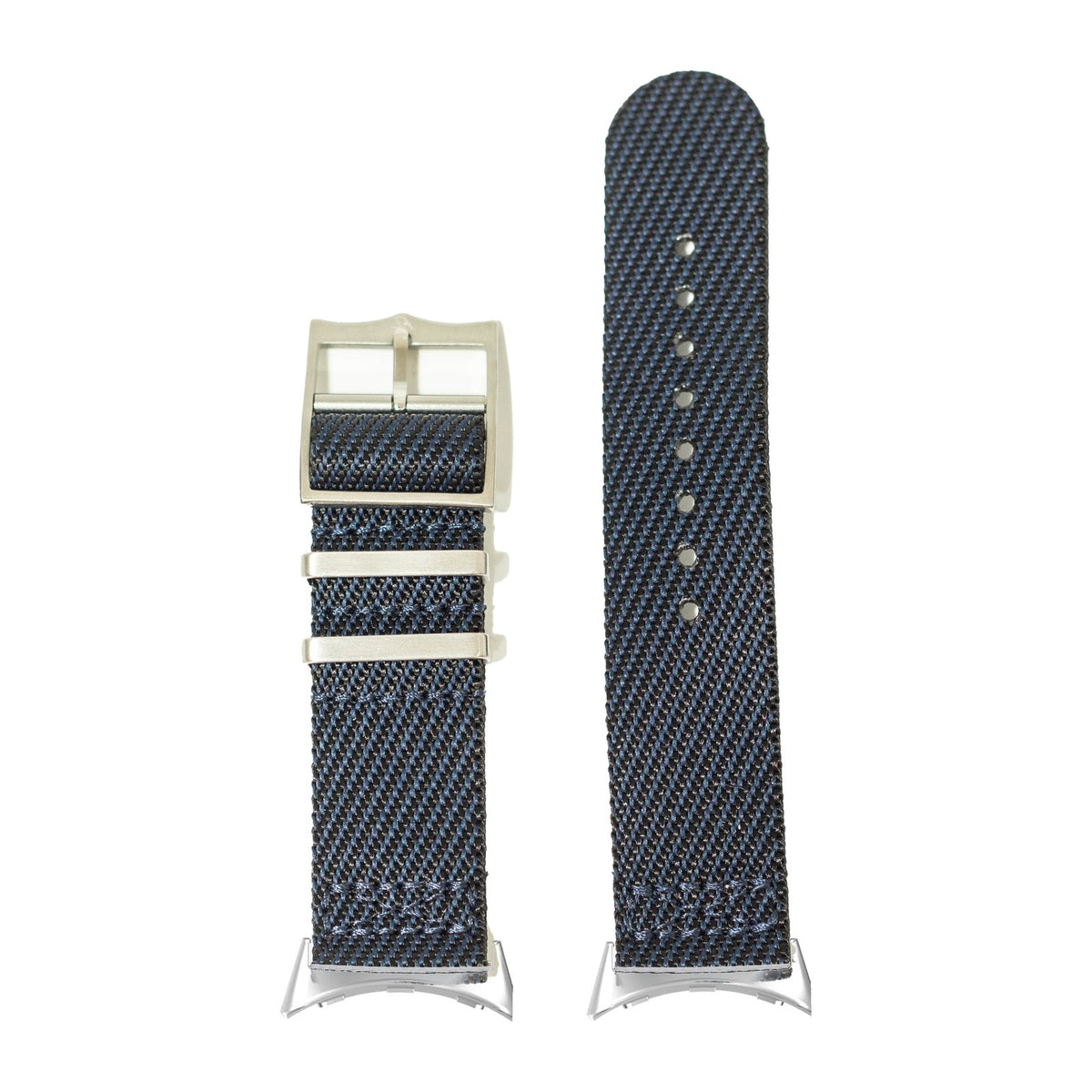 Cross Militex - Night Blue Silver with Google Pixel Spring Bar Adapters - Wear Any 20mm Strap! for Pixel Watch 3-5 45mm