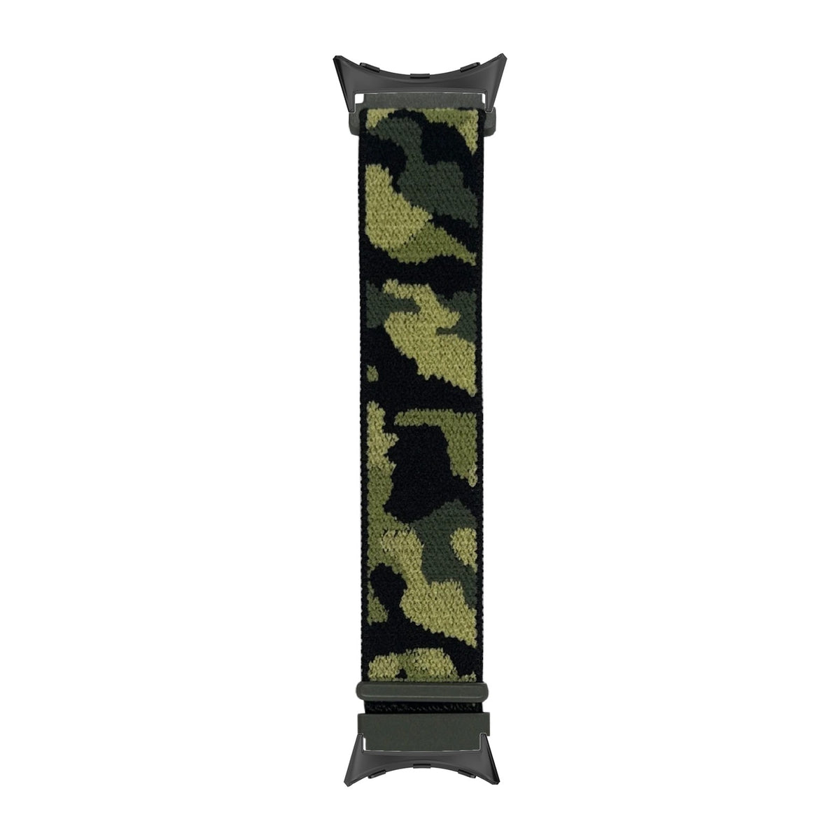 Sports Loop (Velcro) - Army Camo Army Green Black with Google Pixel Spring Bar Adapters - Wear Any 20mm Strap! for Pixel Watch 3-5 45mm