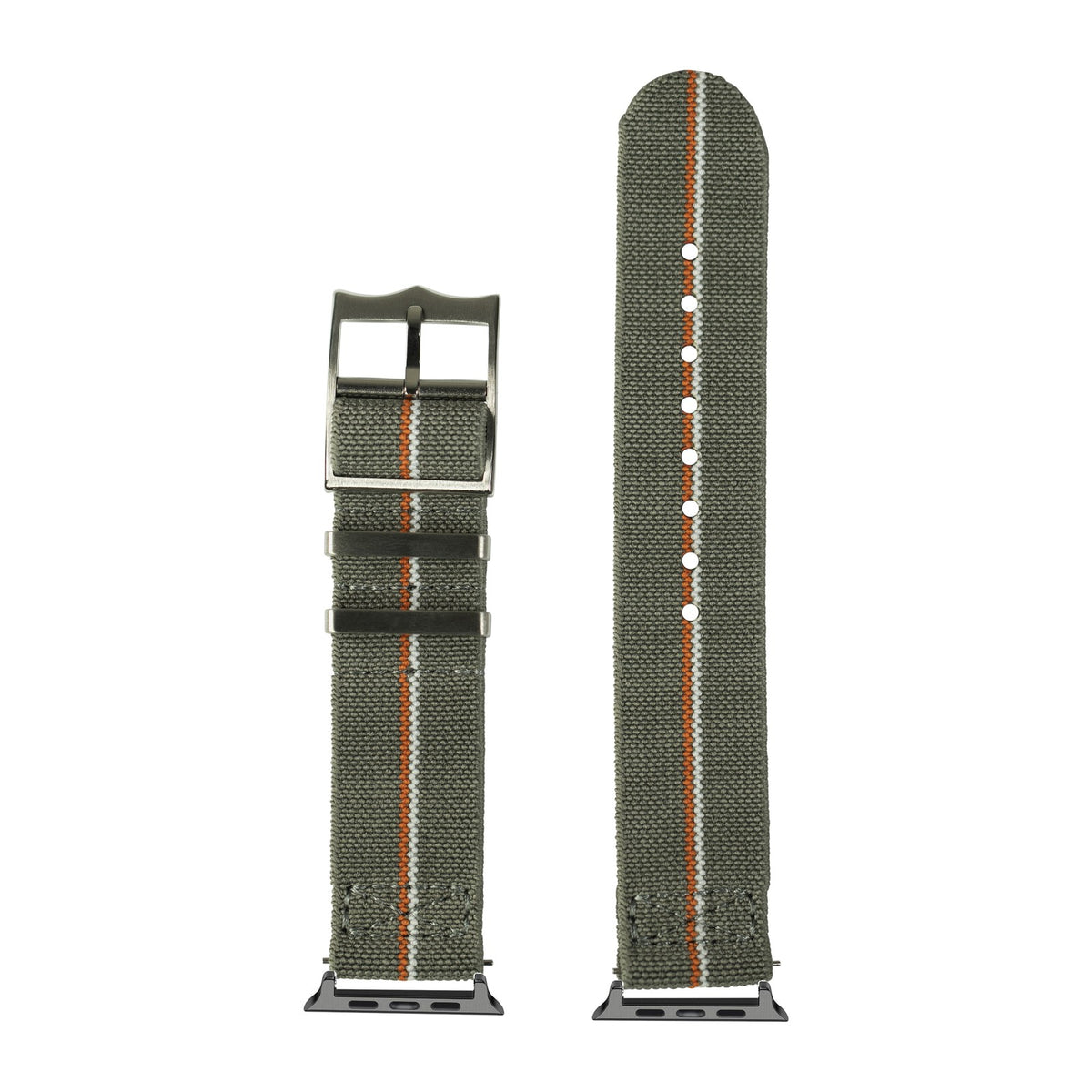 ElastoFlex - Grey /White/Orange Black with Connecters - Spring Bar Type for Apple Watch