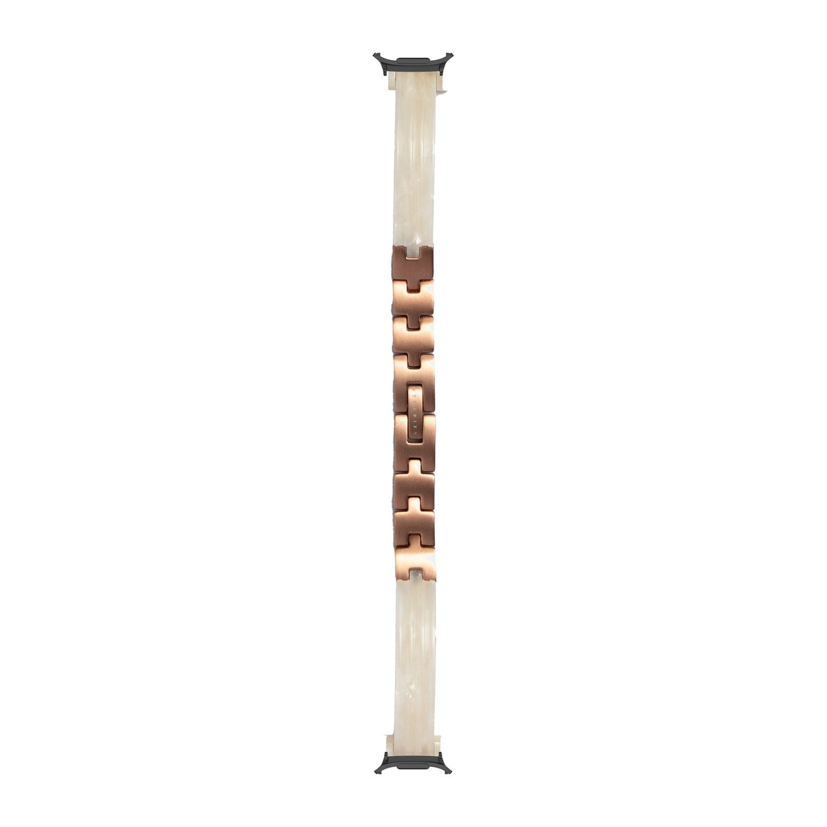 Acetate Bangle - White Pearl / Rose Gold Black with Strap Adapter for Galaxy Watch 8-9/Ultra