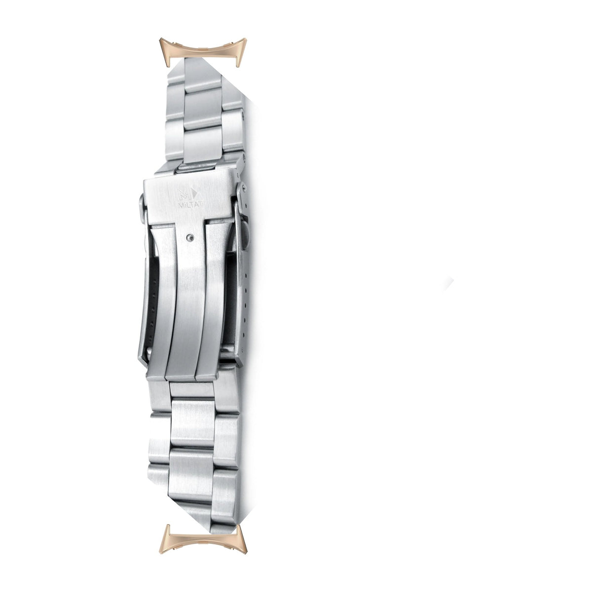 Super-O Steel Bracelet Rose Gold with V-Clasp with Google Pixel Spring Bar Adapters - Wear Any 20mm Strap! for Pixel Watch 3-5 45mm
