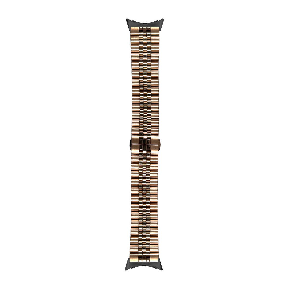 Jubilee Bracelet - Rose Gold Black with Google Pixel Spring Bar Adapters - Wear Any 20mm Strap! for Pixel Watch 1-5 41mm