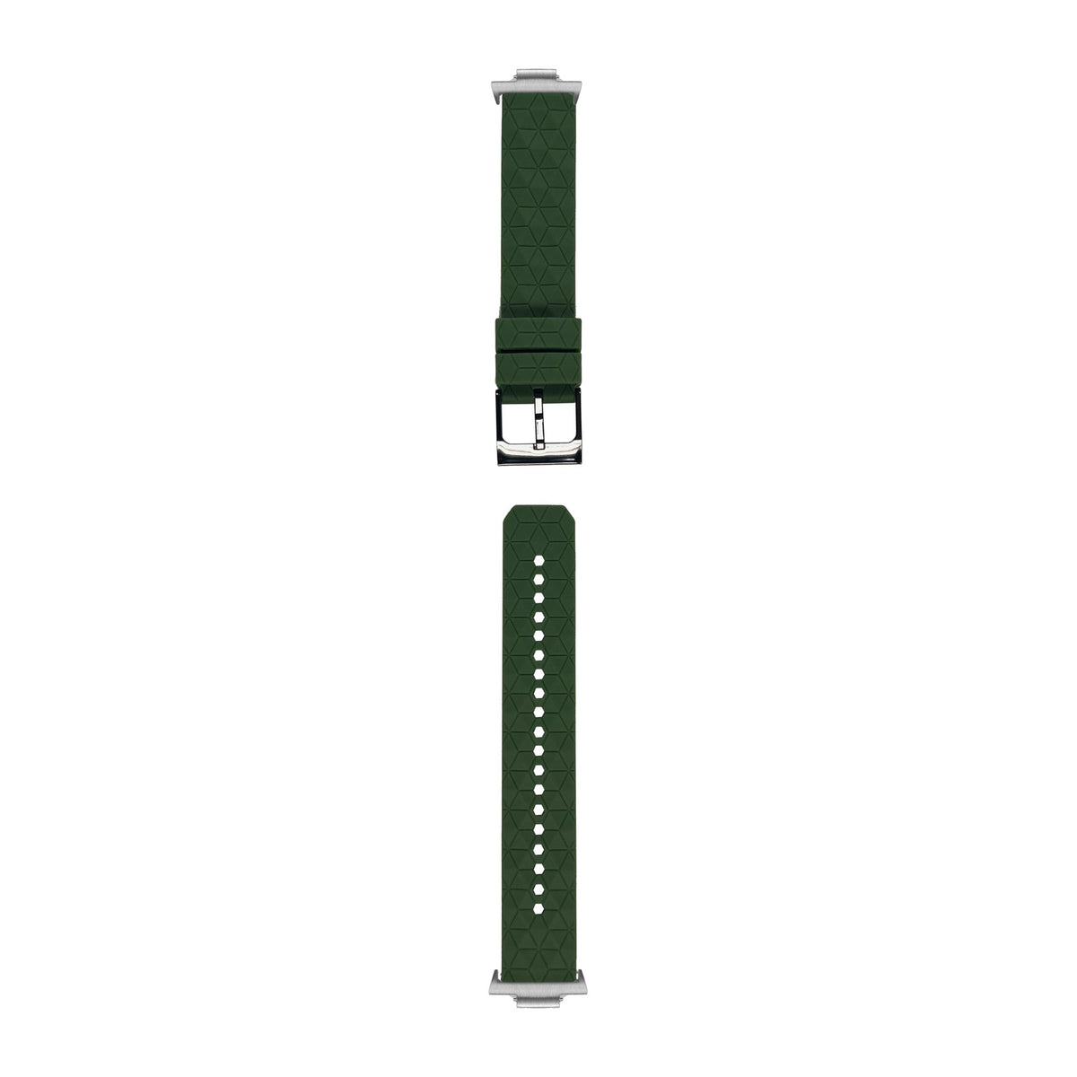 Prism Silicone [Black Hardware] Army Green Silver with Strap Adapter for Tissot PRX 40