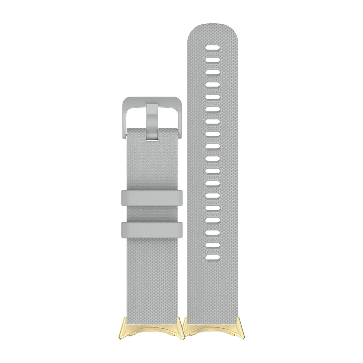 Classic Silicone Grey Matching Gold with Google Pixel Spring Bar Adapters - Wear Any 20mm Strap! for Pixel Watch 1-5 41mm