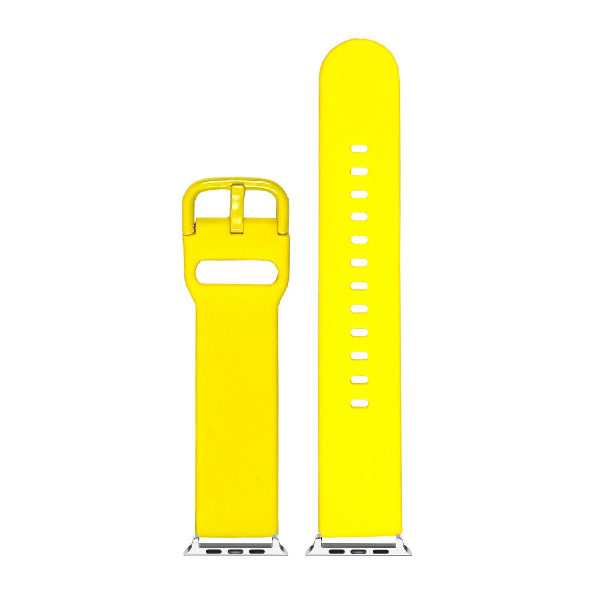 Flexi Silicone 6 Yellow Silver with Connecters - Spring Bar Type for Apple Watch