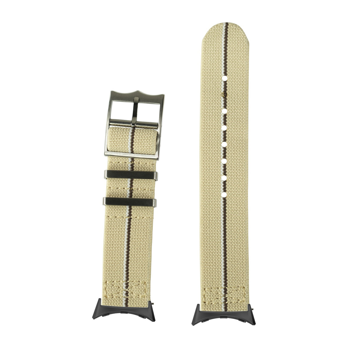 ElastoFlex - Desert Sand/Brown/White Black with Google Pixel Spring Bar Adapters - Wear Any 20mm Strap! for Pixel Watch 3-5 45mm